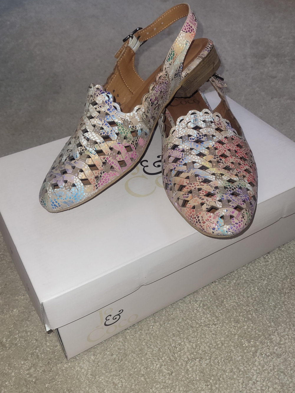 Jo&Coco Multicolor Woven Slingback Flats